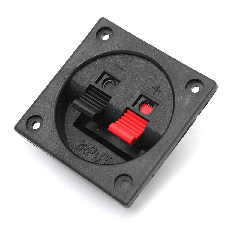 2PCS Subwoofer 2Wire Way Square Speaker Box Sub Push Spring Terminal Connector