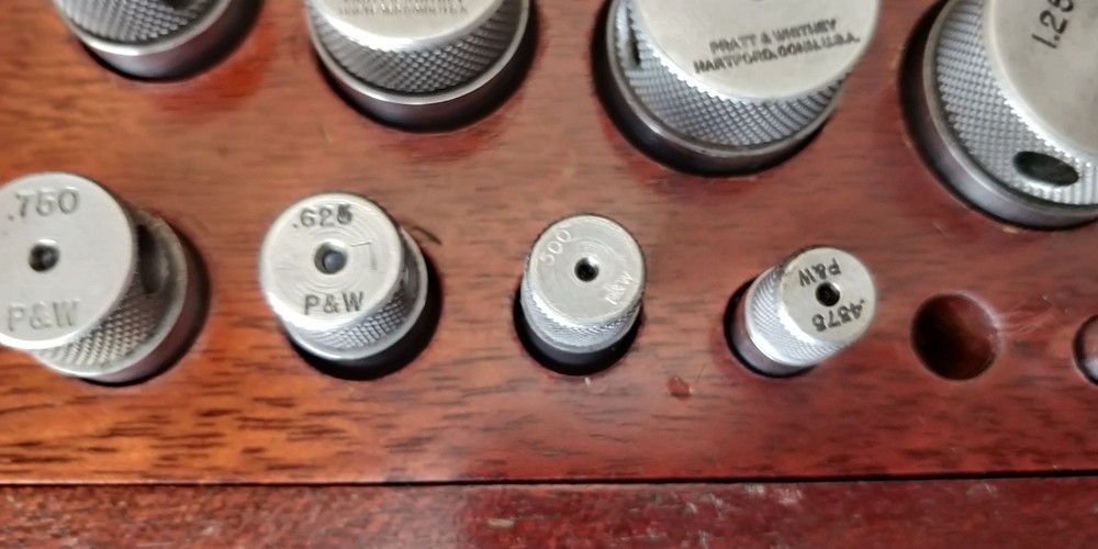 PRATT & WHITNEY Round Plug Gage Block set MASTER SET
