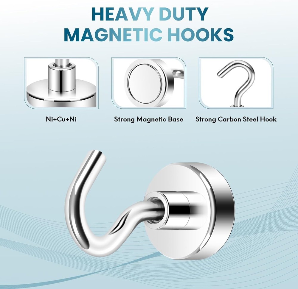 15 Pack Heavy Duty Magnets for Refrigerator, Extra Strong Hook