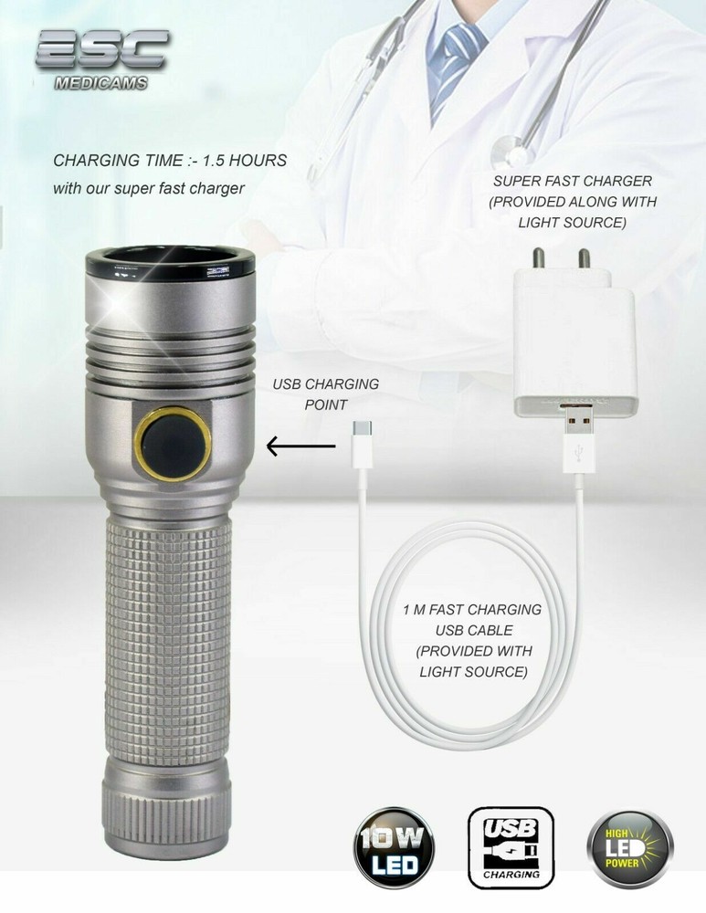 Portable Cold LED Light Source ENT Endoscopy Medical 10W Rigid Endoscope Camera
