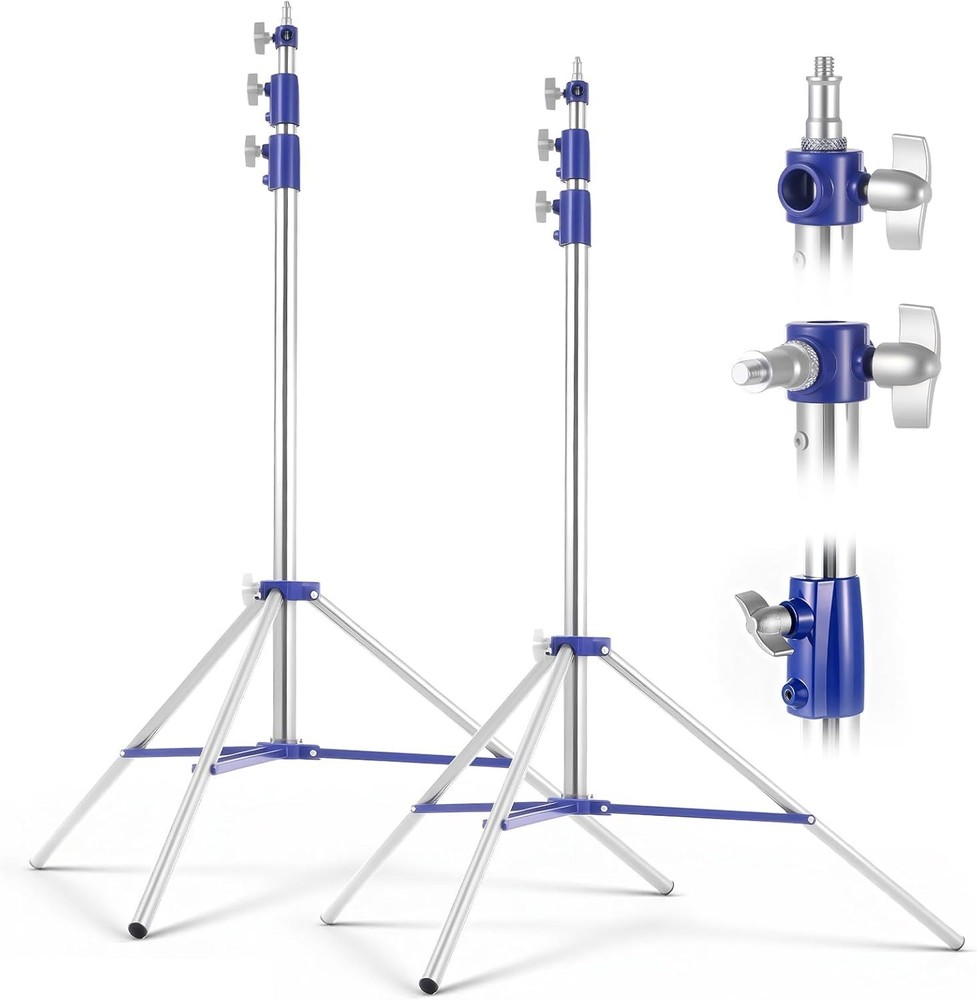 2 Pack Adjustable 10.5ft Photography Light Stands Studio Tripods