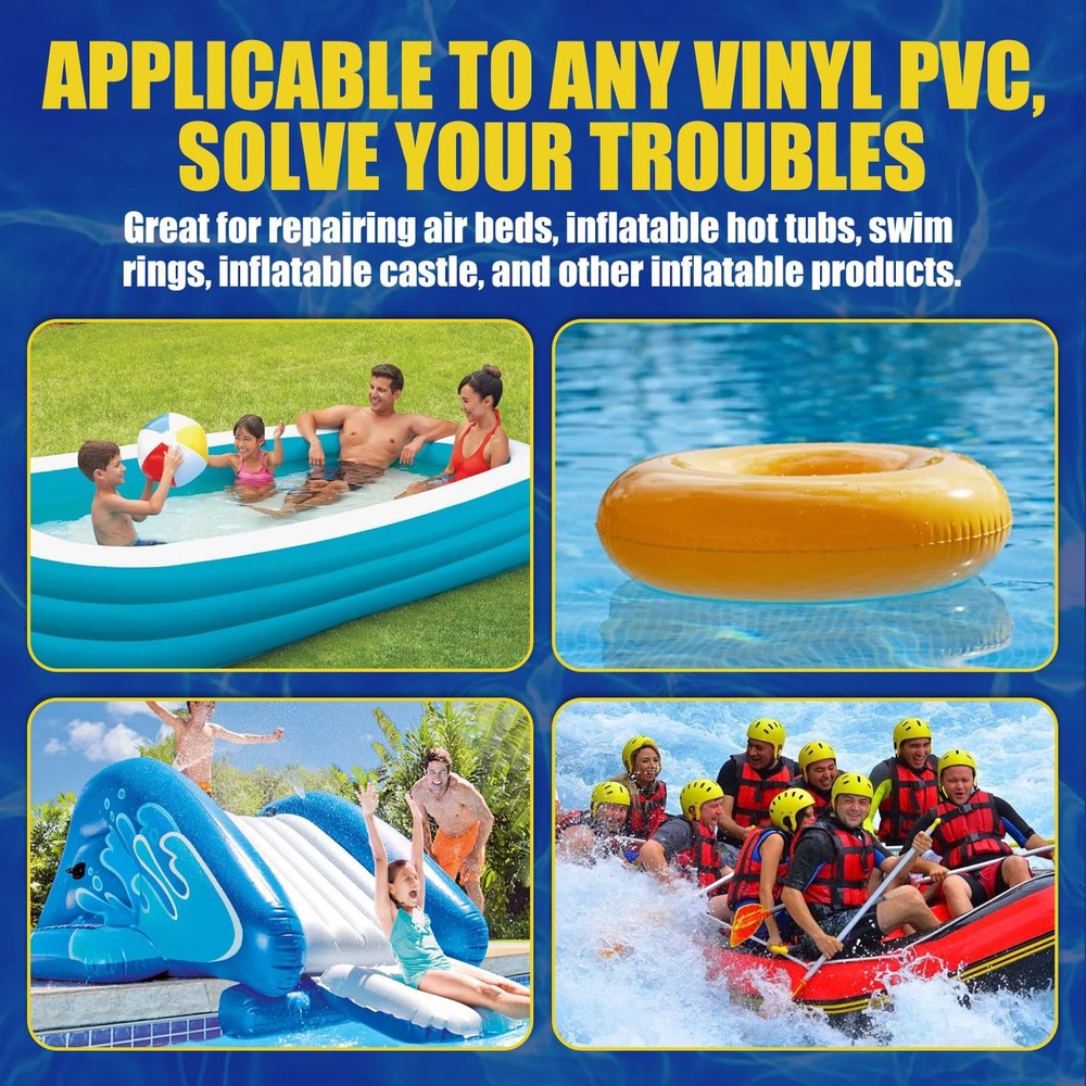 Air Mattress Patch Kit, Waterproof Pool Liner Patch Kit, HighStrength PVC Rep...