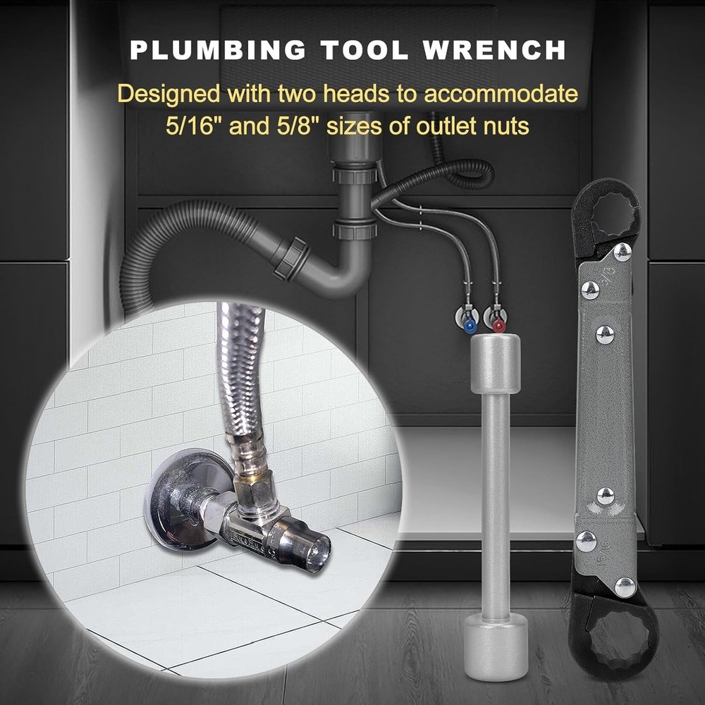 Plumbing Tools Angle Stop Wrench Kit - Adjustable Professional Tool for Plumbers