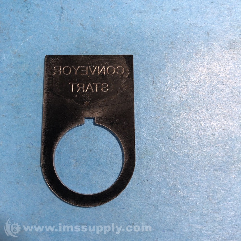 Legend Plate, Conveyor Start, Black / White Plastic USIP