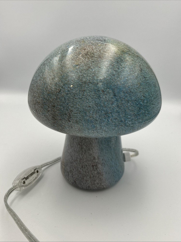 Celestial Inspired Mushroom Glass Table Lamp Whimsical Boho Rounded Top -EUC