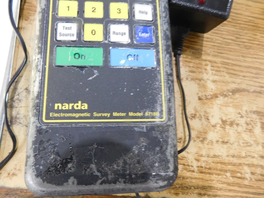 Narda Model: 8718B Meter w/ Manual, Disk, AC Adapter and Cables Pictured.