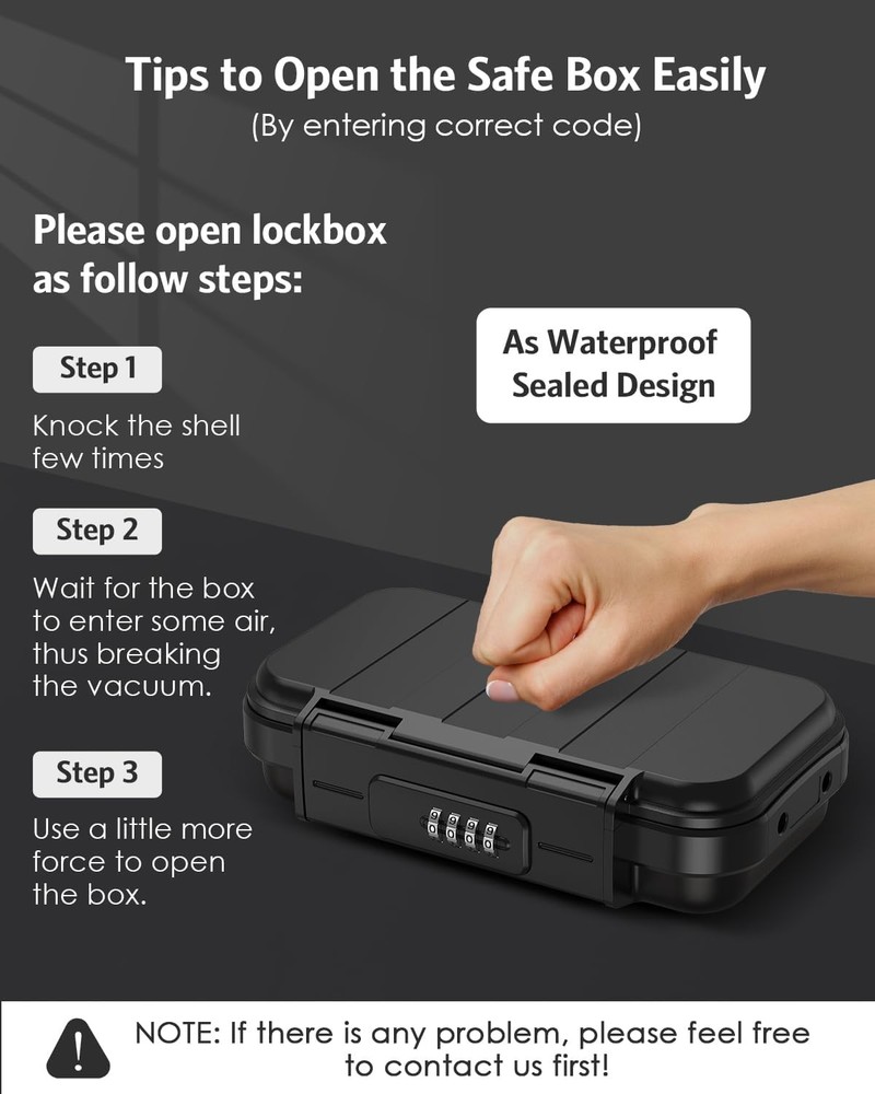 AMIR Portable Safe Box, Combination Security Case LockBox with Code, Black