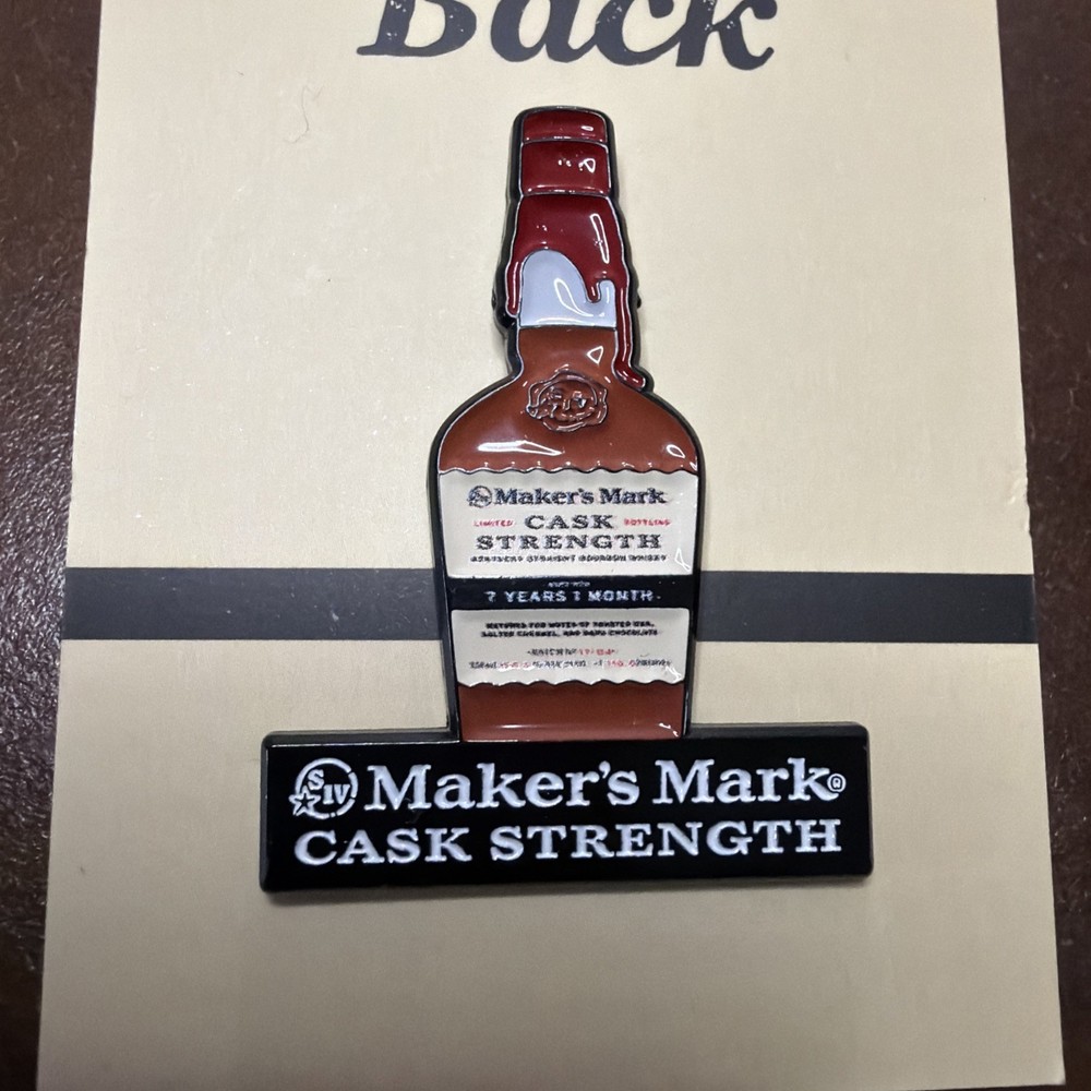 RARE Makers Mark Bourbon Whiskey Enamel Lapel Pin Cask Strength ￼￼