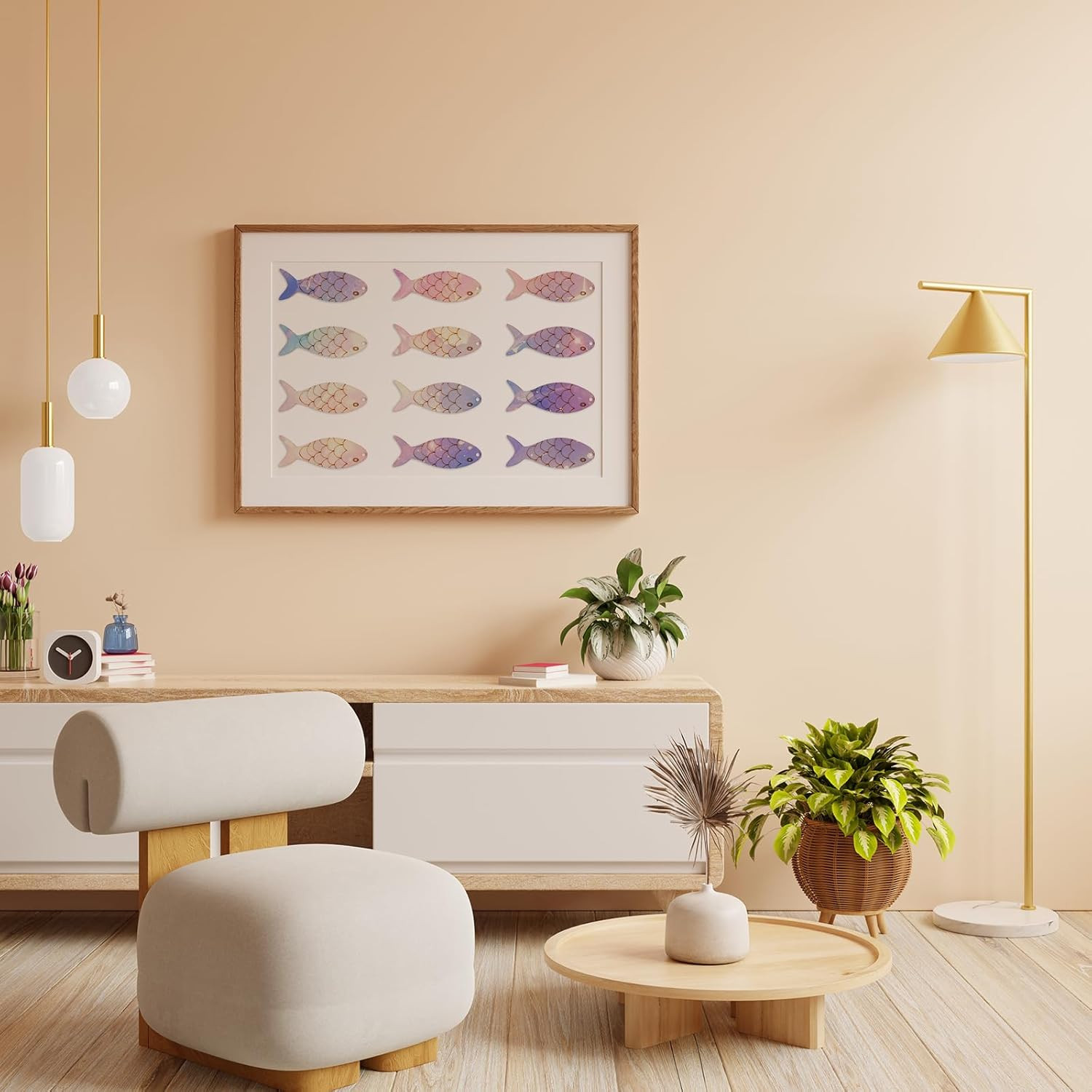 DIY Wood Fish Cutouts, 36 Pcs Unfinished Wooden Fish Shaped Ornament Blanks Sign