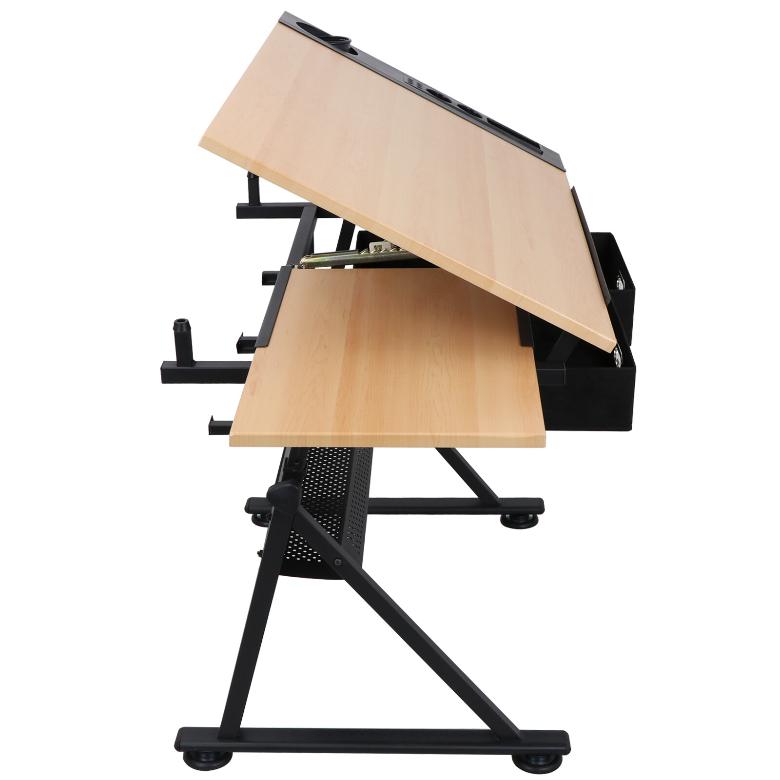 MDF Drafting Table Drawing Desk Artcraft Workstation Adjustable w/Stool 2 Drawer