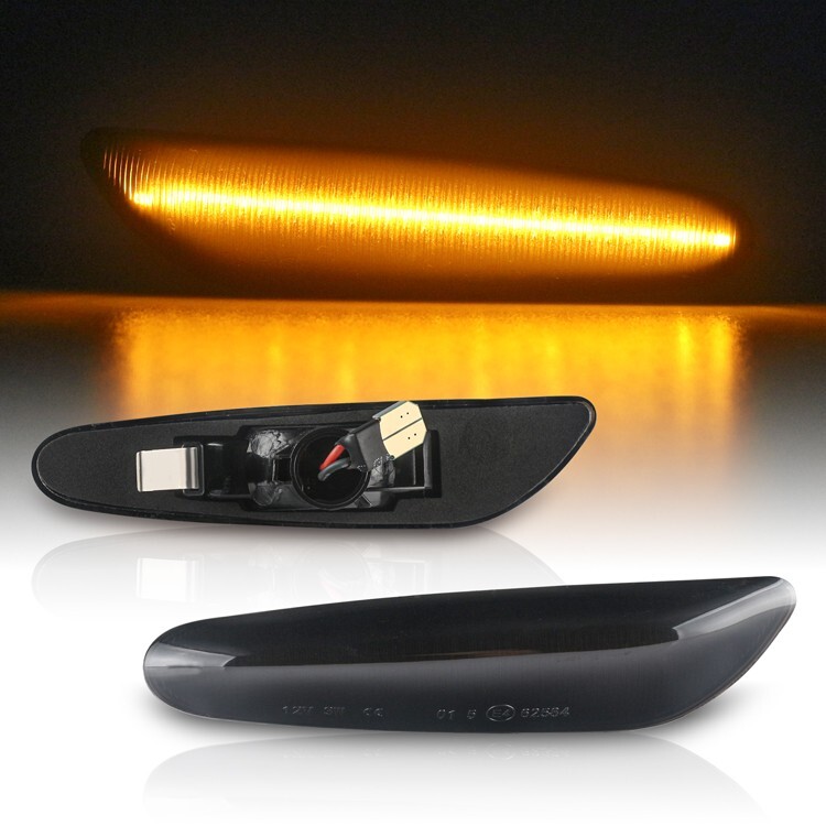 Sequential Smoked LED Side Marker Lights For BMW E60 E61 E82 E88 E90 E91 E92 E93