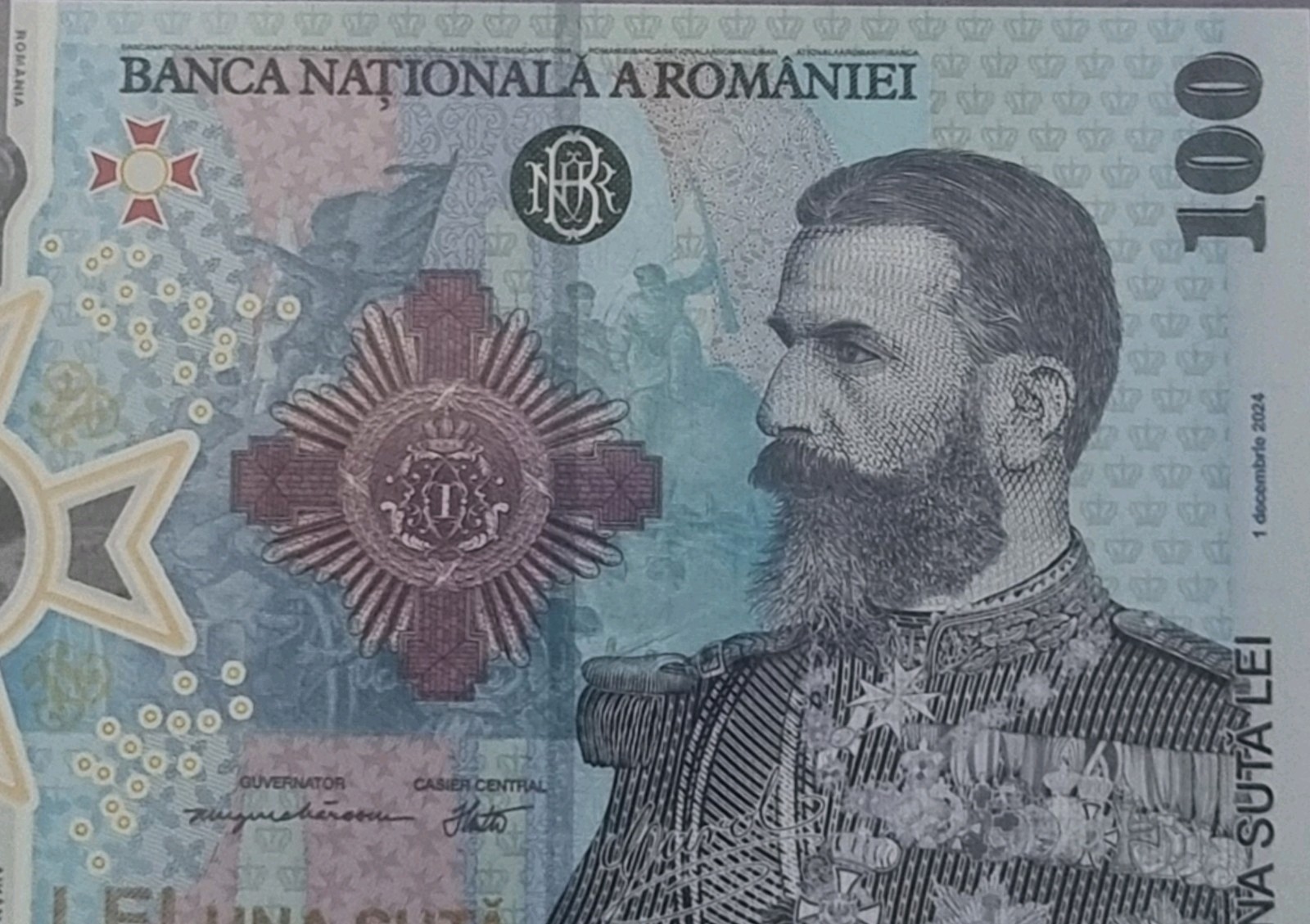 Romania 100 Lei 2024 UNC Banknote | King Carol I 185 Years | w/ Folder