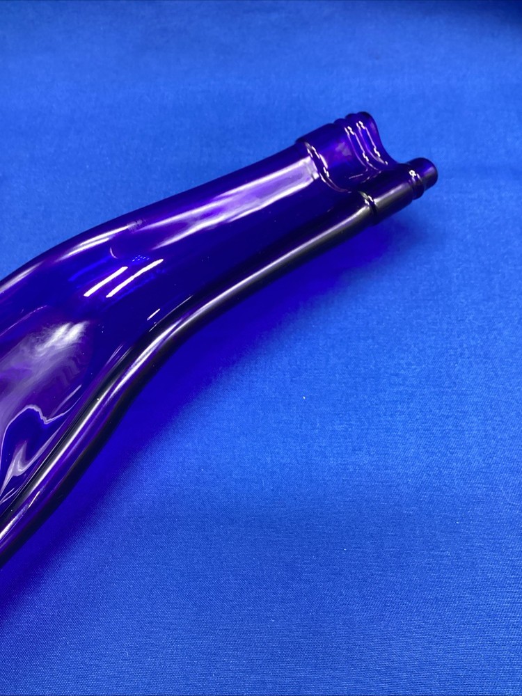 Melted Slumped Wine Bottle - Blue