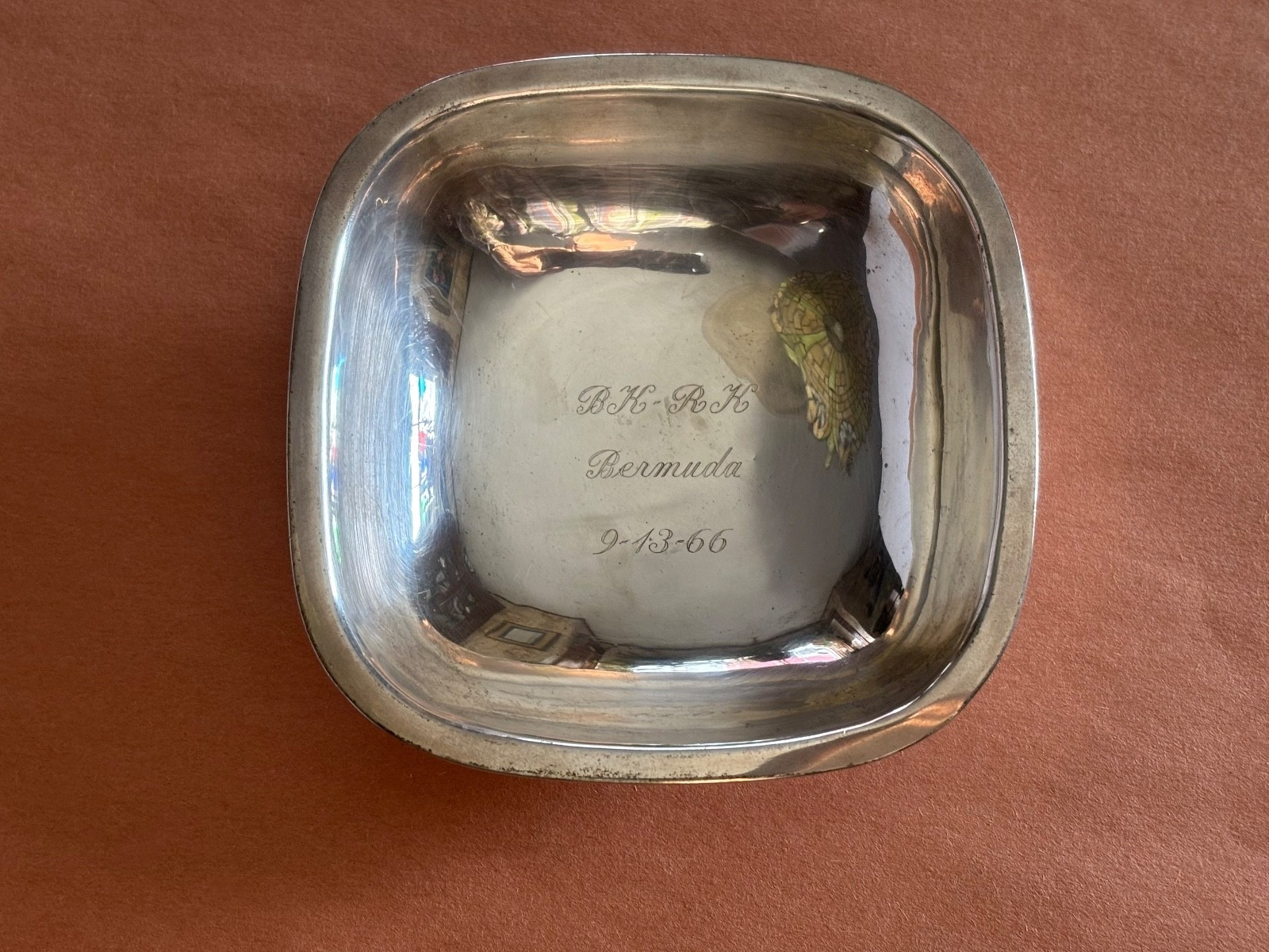 Vintage ARTHUR STONE STERLING SILVER MCM DISH BOWL 1966 BERMUDA TRIP 158.9 grams