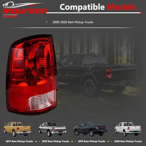 Rear Tail Light Assembly Compatible With 2009-2018 Dodge Ram Left Driver Side