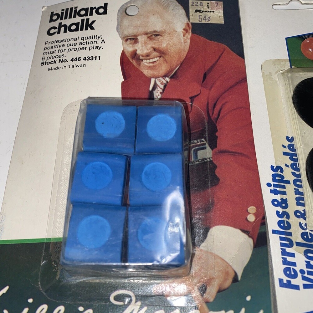6 Piece Billiard Chalk Vintage , @ Ferrules @Tips