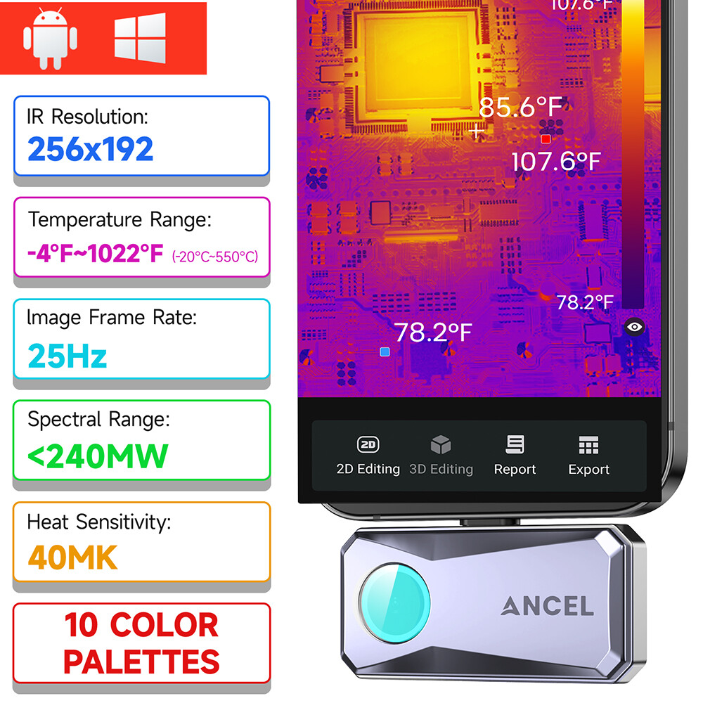 Ancel IR101 Thermal Camera large temperature range Clear Infrared Image Tool US