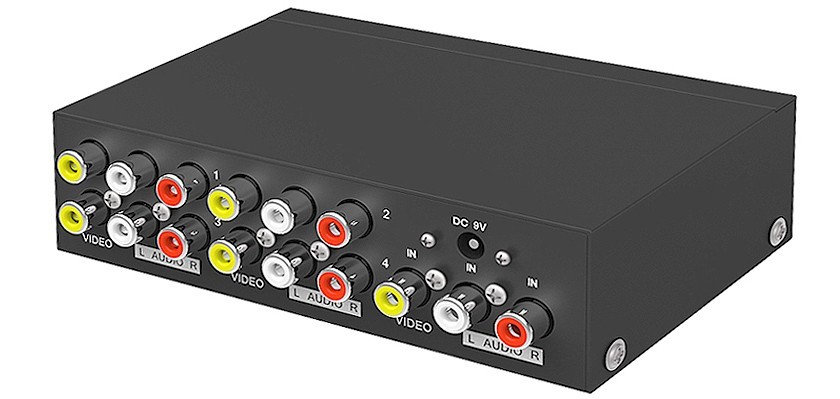 New 4-Way Analog Video Audio Distributor With RCA Input Outputs
