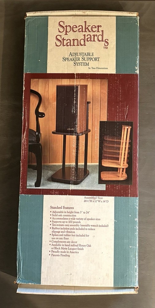 Speaker Stands Solid Oak Black By Tree Dimensions Boone N.C. Adjustable
