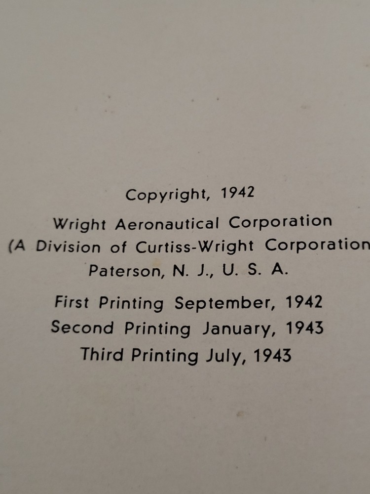 Wright Aircraft Engines Cyclone 9GC Reference Book Diagrams Instructions 1943