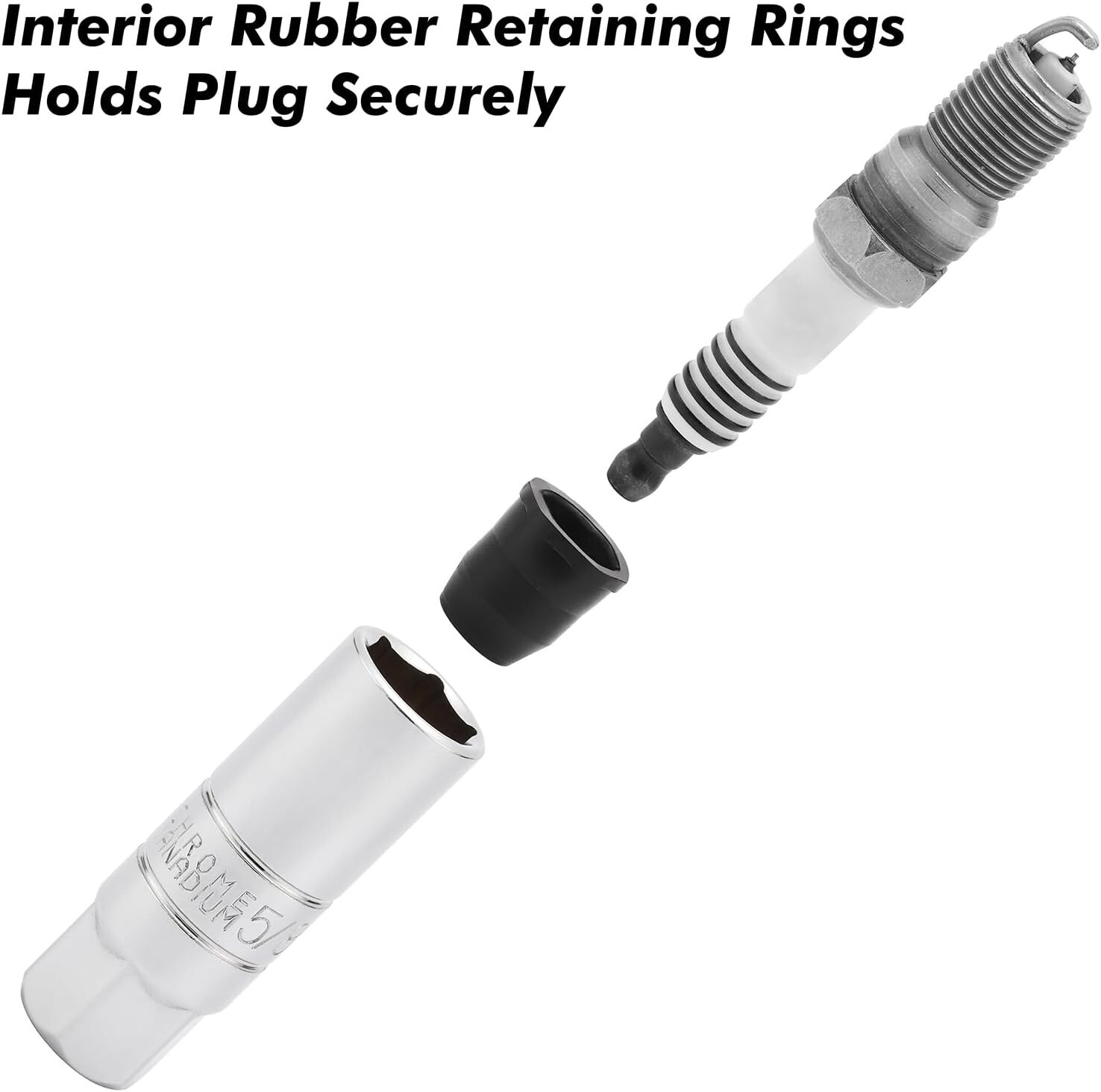 8PCS 3/8 Inch Drive Spark Plug Socket Set 6-Point Include Extension Bar CR-V