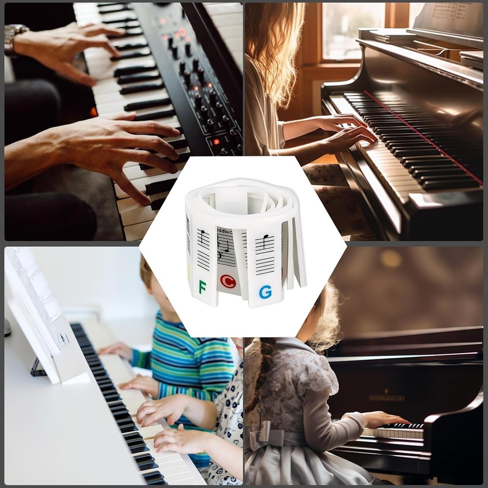 Removable Piano Keyboard Note Labels, 88 Keys for Beginners Note Guides, Made