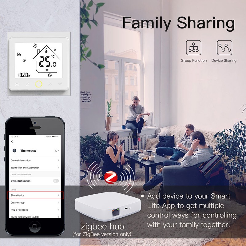 1Pcs ZigBee Smart Thermostat APP Temperature Controller For Alexa Google Home w