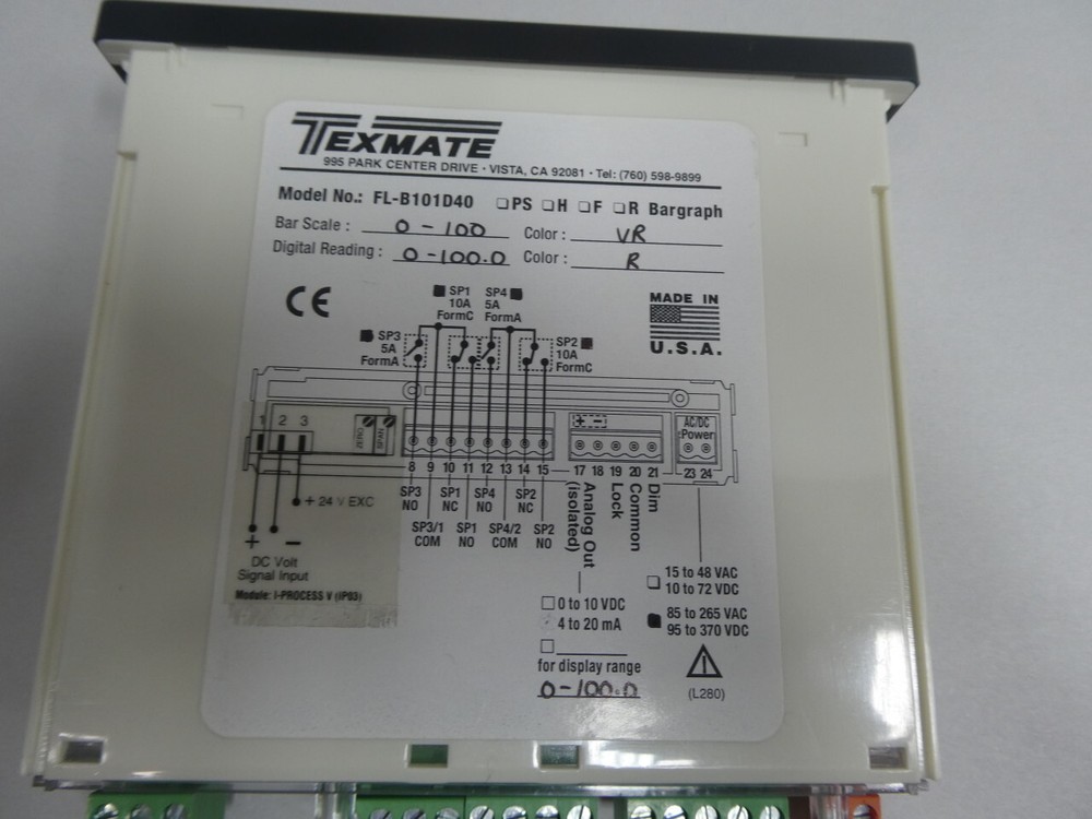 Texmate FL-B101D40 Bargraph Meter 0-100percent