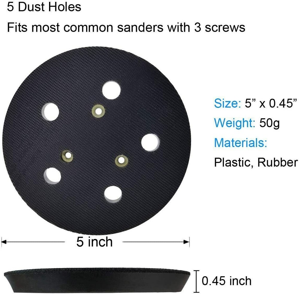 5" Orbital Sander Replacement Pad Hook & Loop 5-Hole for PORTER-CABLE 333, 333VS