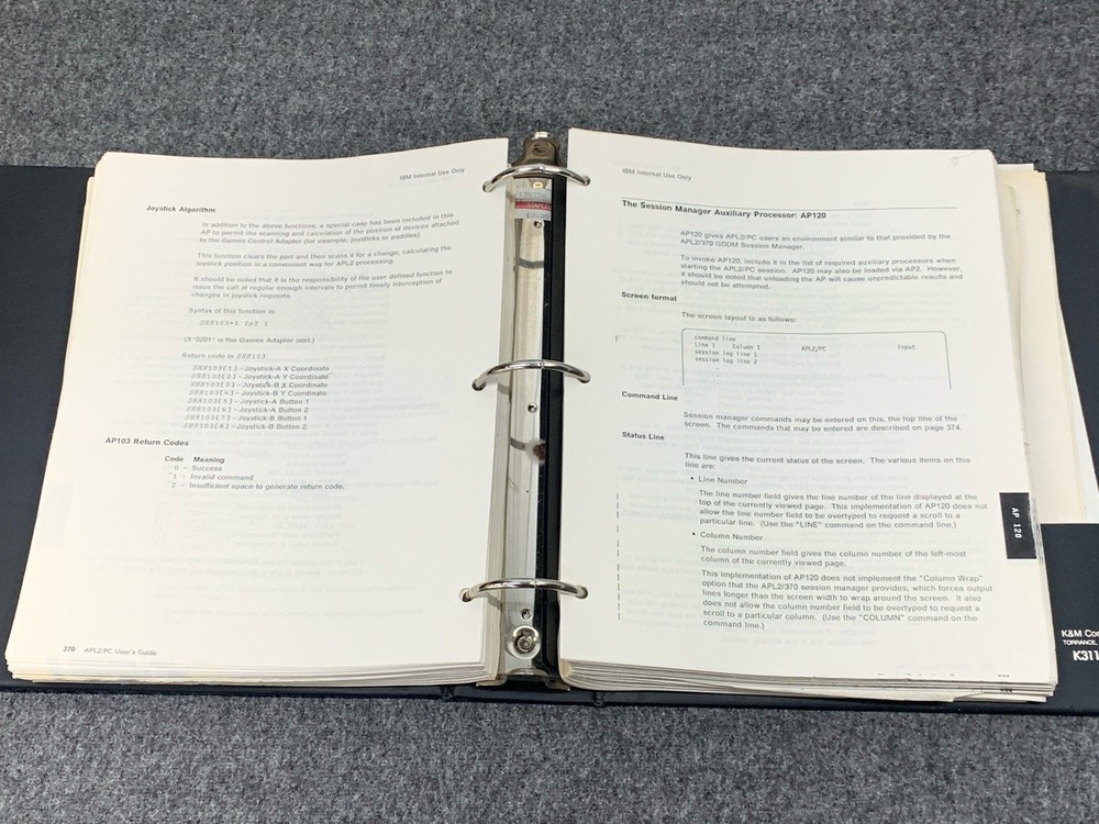 Vintage IBM APL2 Programming: APL2 for IBM PC User's Guide Version 1.02