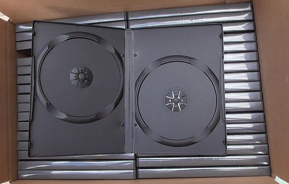 34 STANDARD Black Double DVD Cases lot