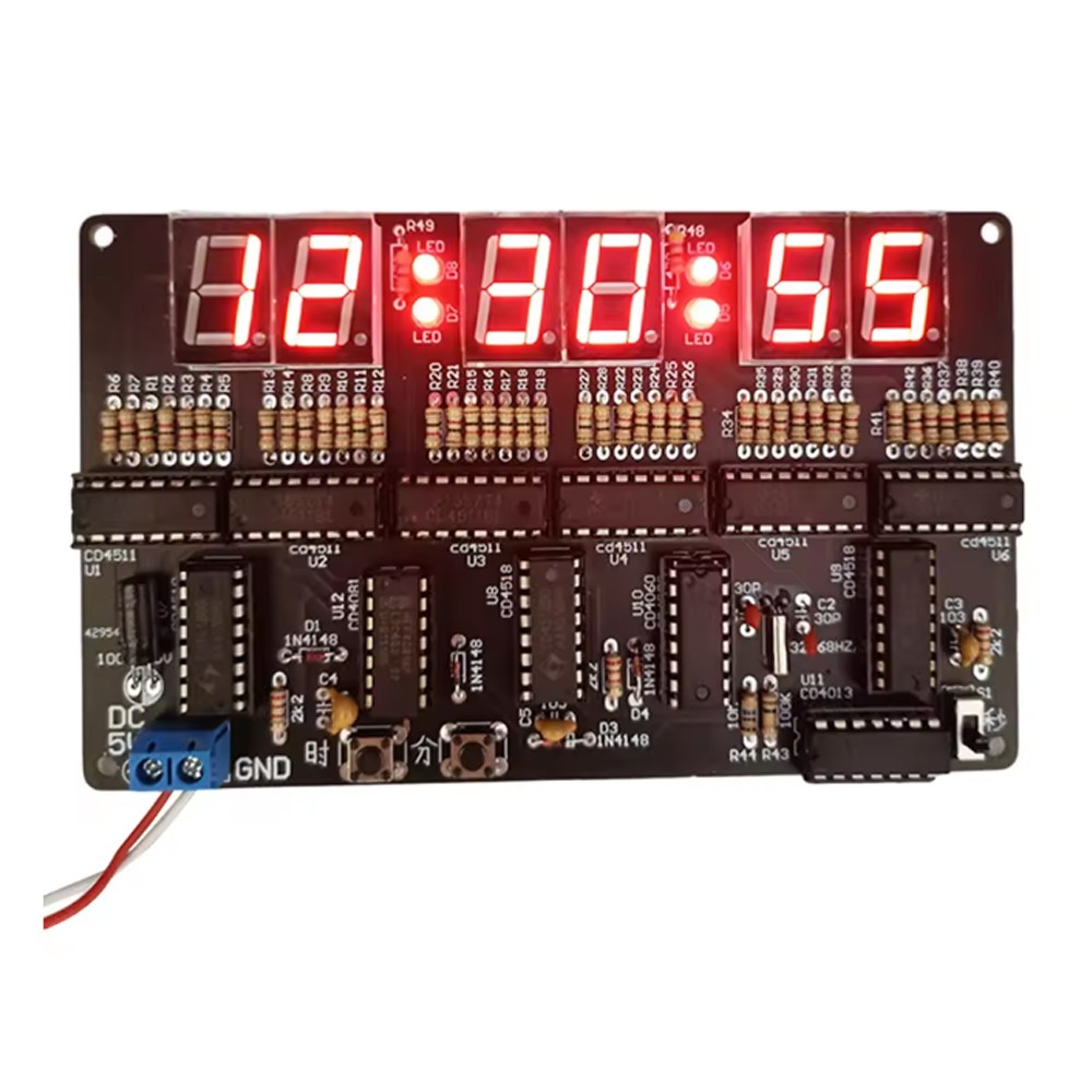 6-bit Digital Circuit Clock DIY Electronic Kit Electronic Clock Teaching Kit US