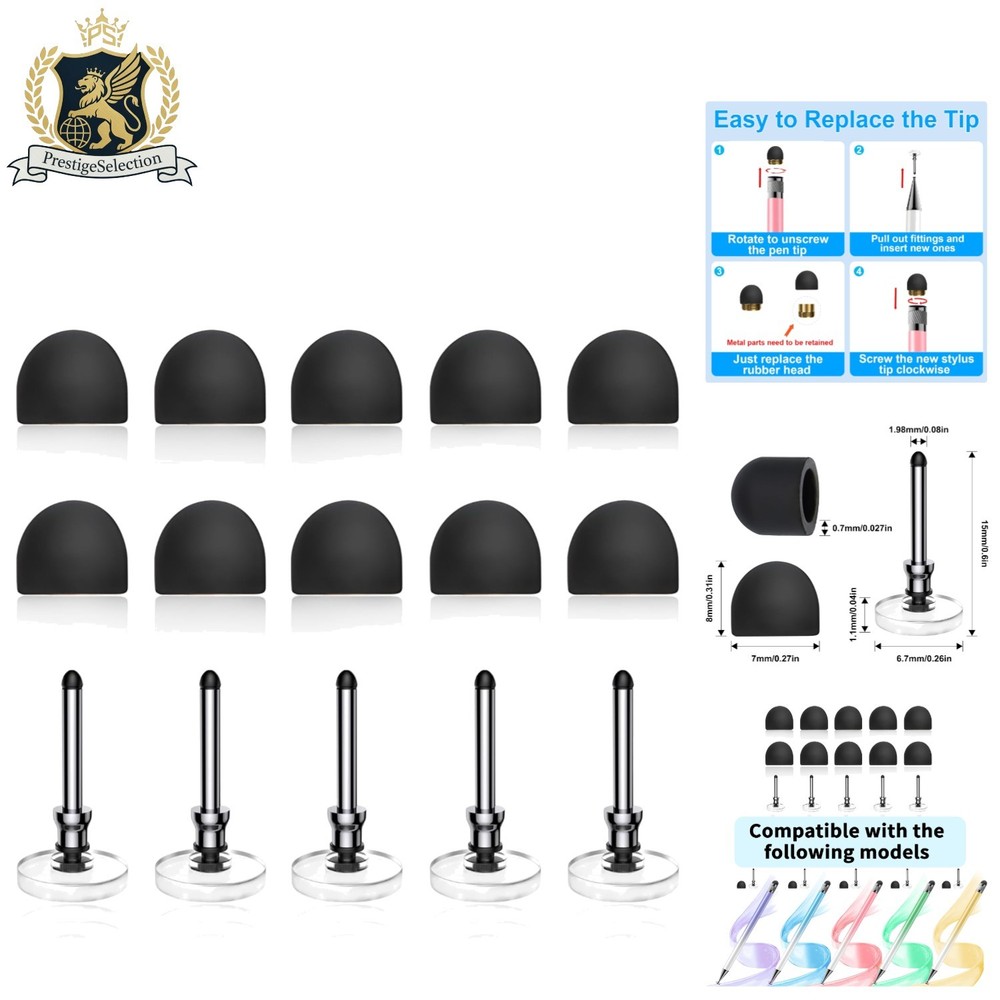 15-Count High Precision Stylus Replacement Tips Set for Ultimate Touch Accuracy