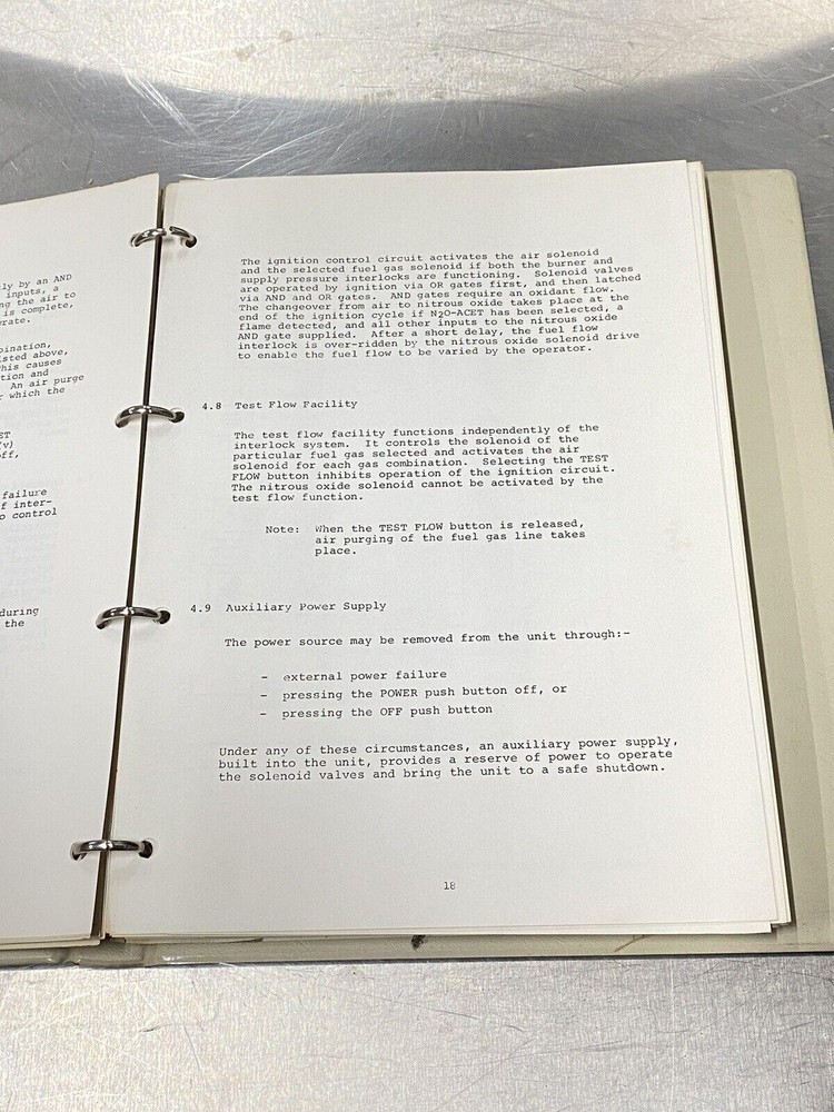 Varian Gas Control Unit Model 80 Automatic - Users Guide / Manual