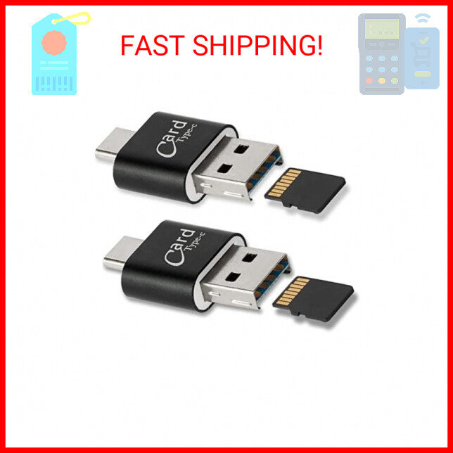 [2 Pack] Micro SD Card Reader for Android Phone,Micro SD Card to USB Adapter, Mi