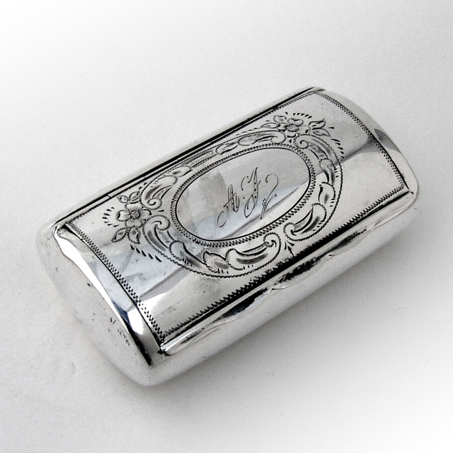 Swedish Snuff Box 830 Silver Mono AJ