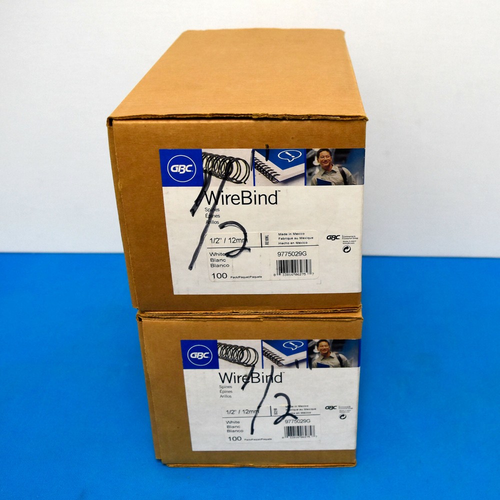 GBC WireBind Binding Spines/Spirals, 3:1 Pitch, 1/2" 100 Pack White,100 Sheets