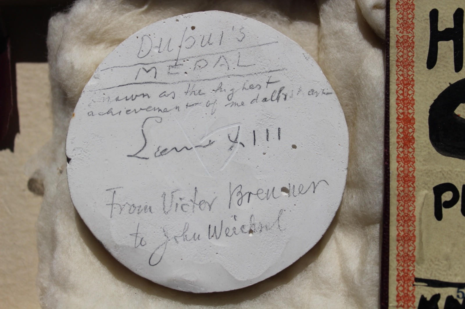 Art Medals Bronze Plaster CAST - SIGNED By Victor Brenner RARE - One Of A Kind!