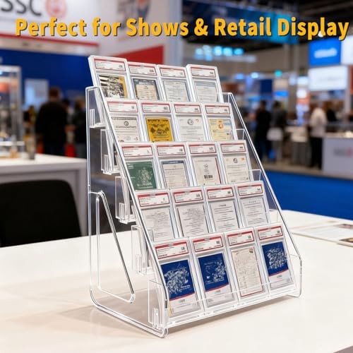 2 Pack 3-Tier Greeting Card Display Stand – Clear Vertical Riser 3-Tier (2pack)