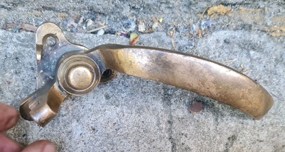 One Single Old Antique Brass Window Latch Handle