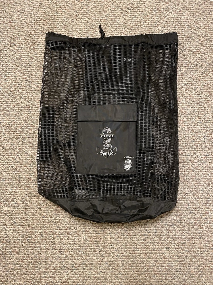 Mesh Backpack Scuba Dive Bag Sturdy Black Large Capacity Quick Drying