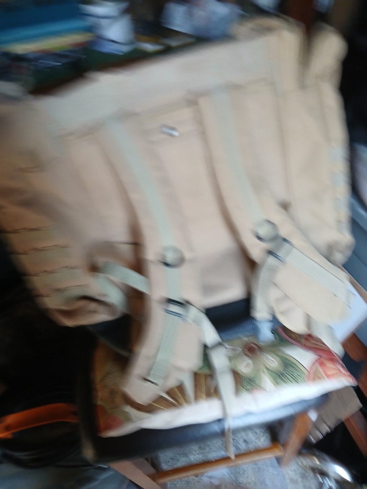 Tan Military Surplus Backpack Militaria Multiple Pockets Webbing