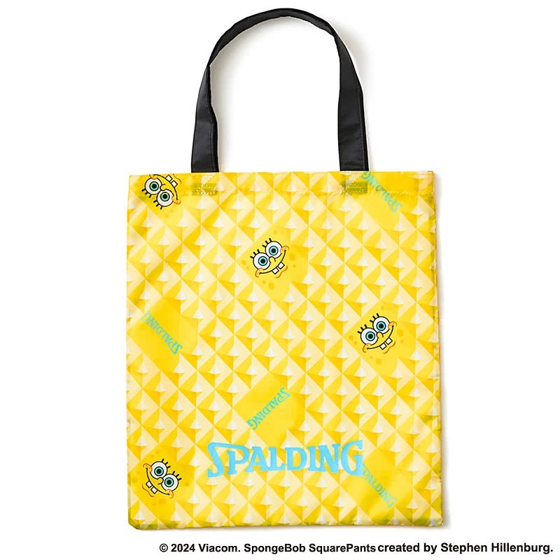 Packable Tote Bag SpongeBob Pattern Yellow A4 Foldable (50-026SBP)