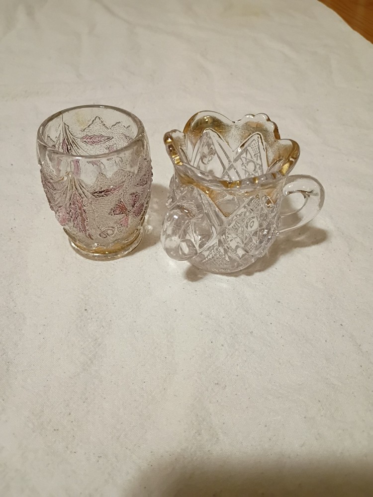 Two Early American Pattern Glass Toothpick Holders A8