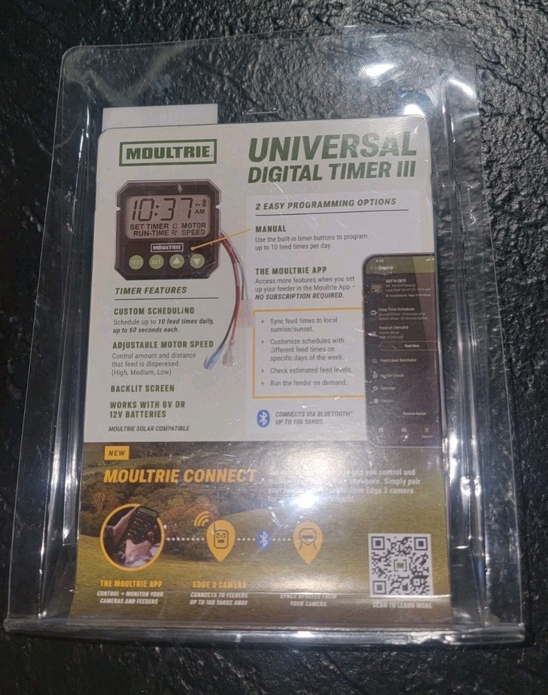 Moultrie Universal Digital Timer III Programmable Feeder Timer Black (MFA-15095)