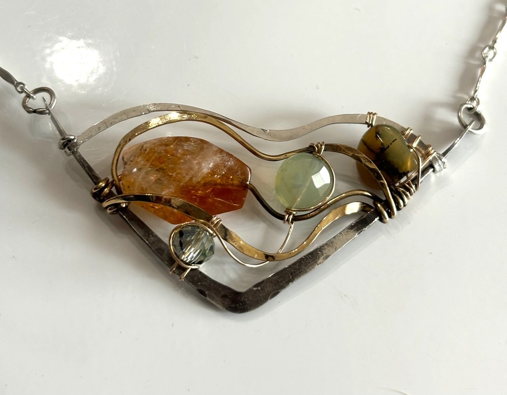 Gemstone Wedge Necklace 83015N