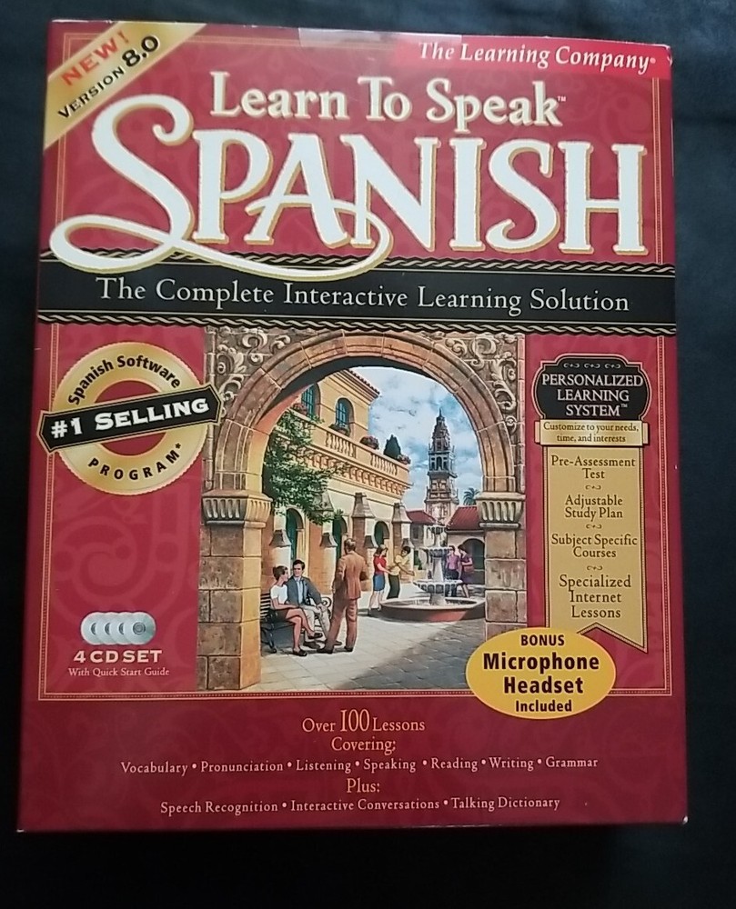 THE LEARNING COMPANY LEARN TO SPEAK SPANISH VERSION 8.0 PC SOFTWARE with Headset