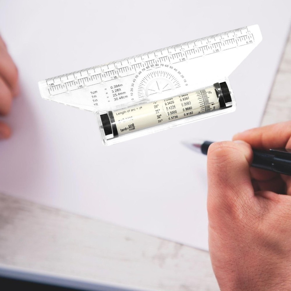 Parallel Rolling Ruler Multipurpose 6 inch and Metric Protractor for