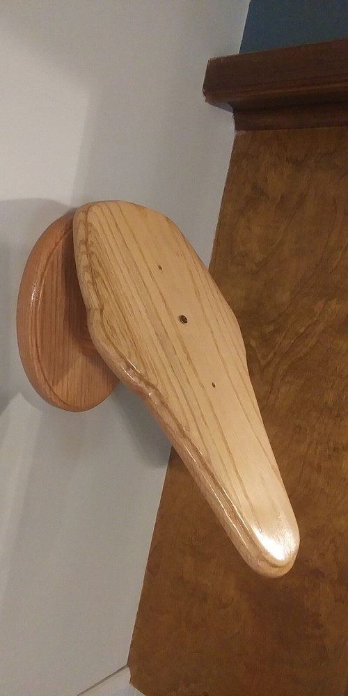 Handcrafted solid lumber (not a panel) European Deer Skull Mount Plaque.