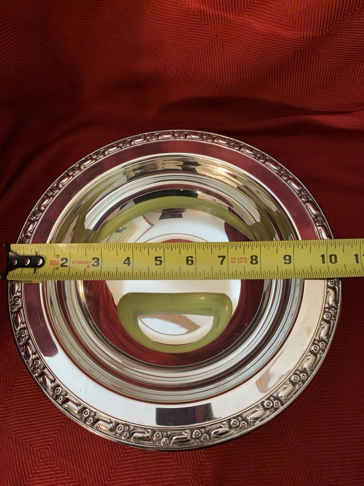 VINTAGE ONEIDA SILVERSMITH SILVER PLATED BOWL DISH FOOTED 10 1/2" IN DIAMETER